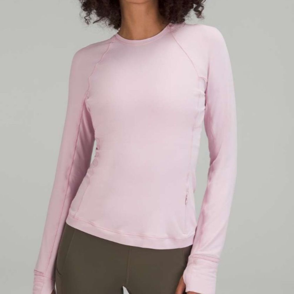 Lululemon it’s rulu run long sleeve pink peony size 8